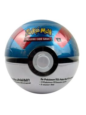 Pokémon TCG Great Ball Tin E25 Sealed Poké Ball Collector Tin New Blue & White